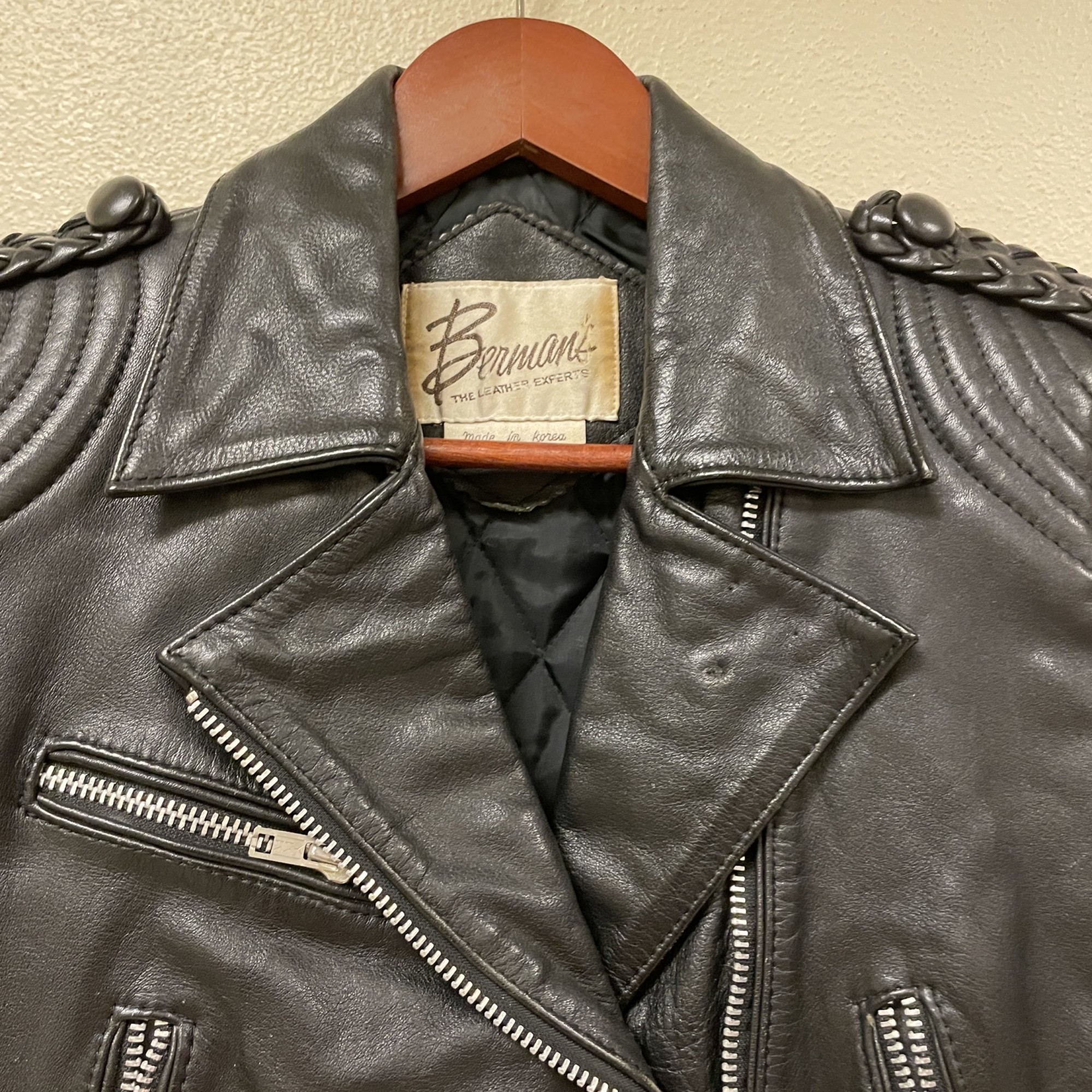 Berman’s Experts Motorcycle Vintage Leather Jacket Size 36 Black